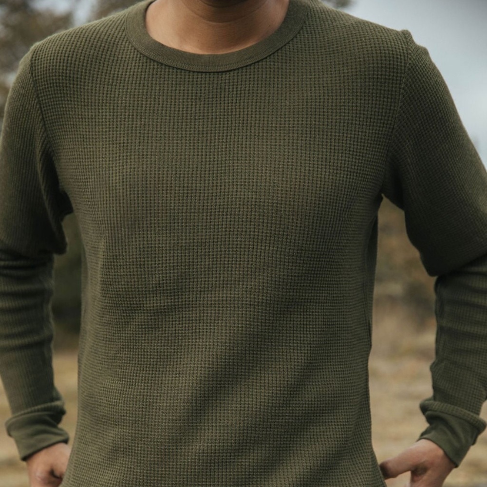 Simply Merino Men’s long sleeve waffle top